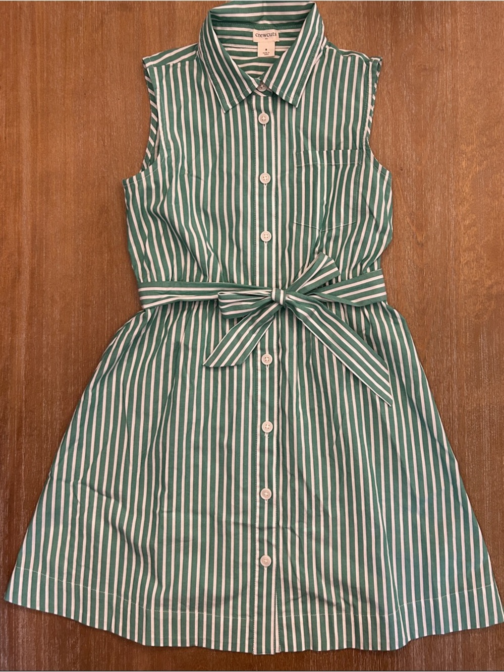 Crewcuts Green and White Striped Shirt